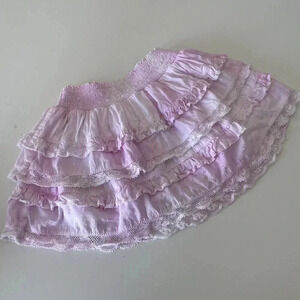 Loveshackfancy Girls 4-5 Heritage Billie Skirt Peony Pink